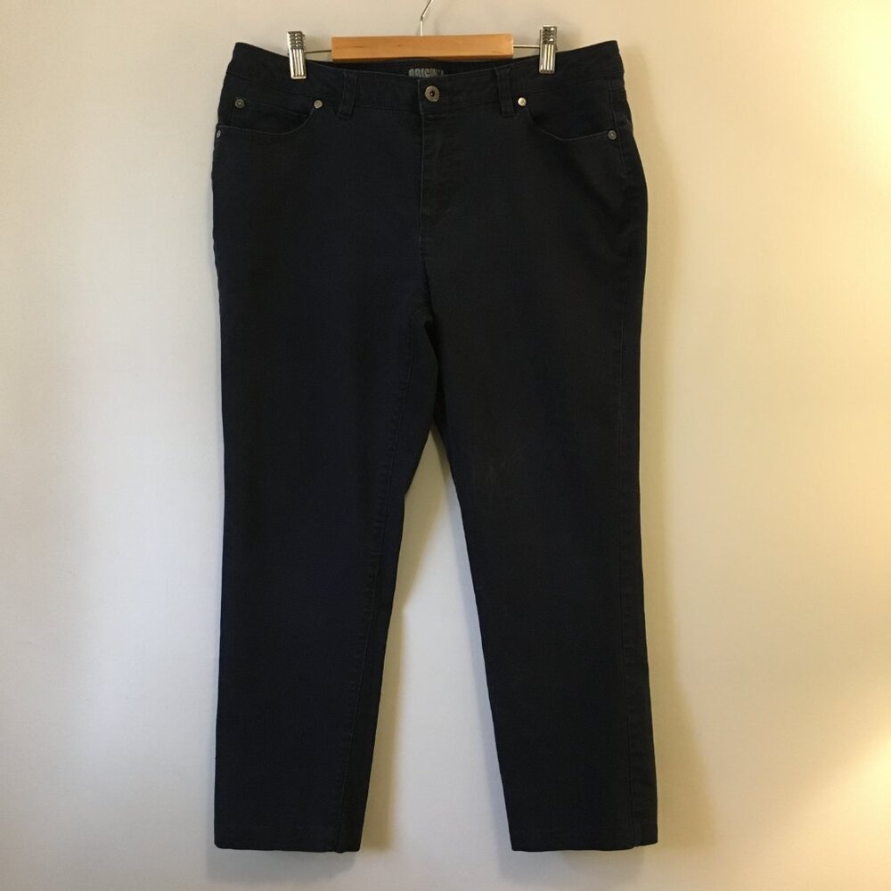 Nicole Miller Dark Indigo Slim Ankle Jeans Size 12 Stretch Crop Pants